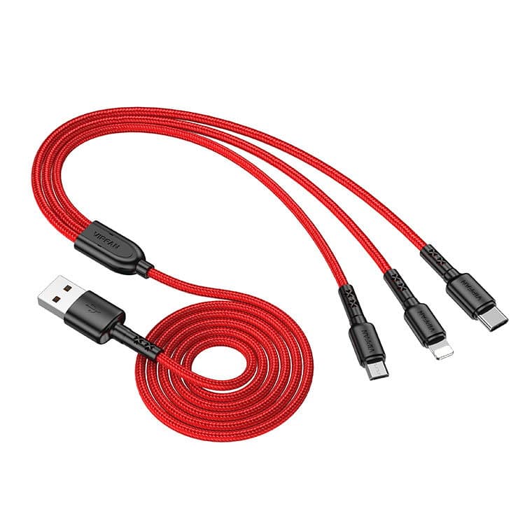 Cavo di ricarica veloce 3 in 1 3.5A - Vipfan CB X2LMT-R