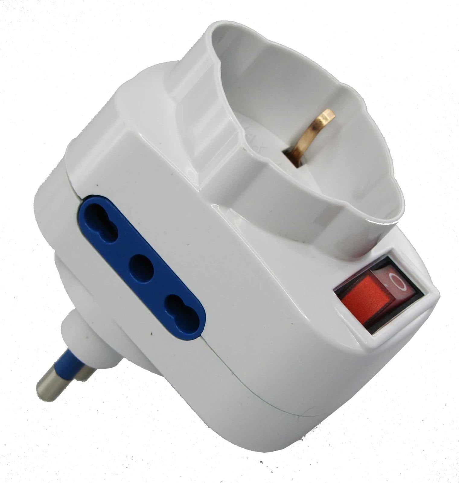 Adattatore Schuko multipresa con interruttore spina 16A - Karma CC 9554