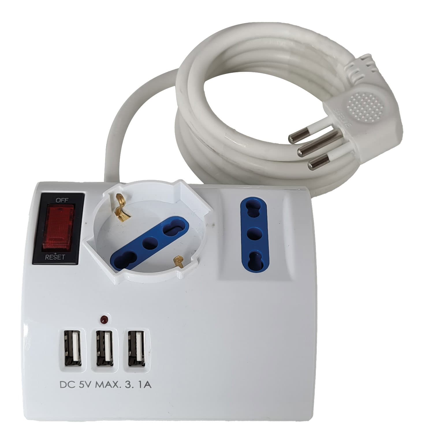 Multipresa 3 posti + 3 USB - Spina 16A - Karma CC 9578