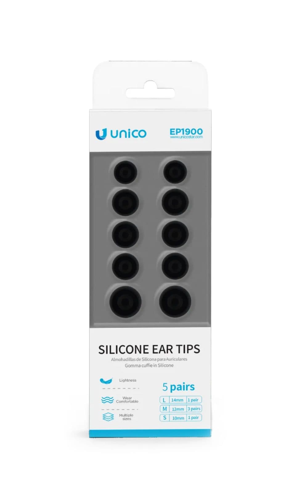 Set di 5 paia auricolari in silicone - Unico EP 1900