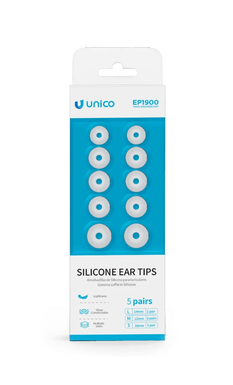 Set di 5 paia auricolari in silicone - Unico EP 1900W