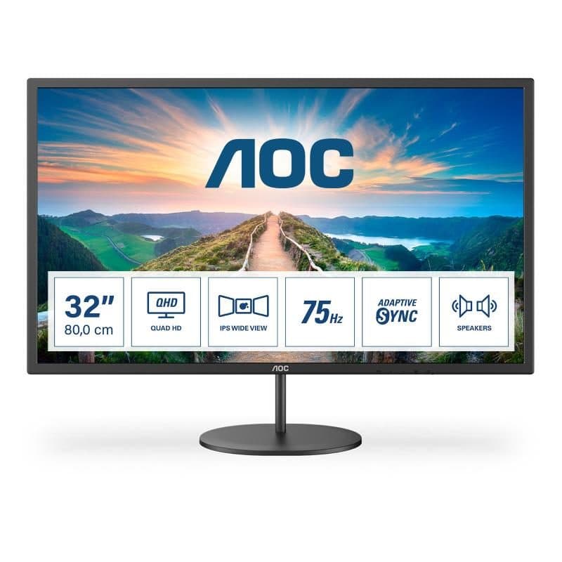 Monitor 31.5 pollici LED IPS 2K Ultra HD 2560x1440 tempo di risposta 4 ms - AOC Q32V4