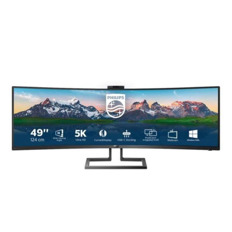 Monitor gaming curvo 49 pollici superwide 32:9 5120x1440 Adaptive Sync HDR 400 KVM USB-C nero - Philips 499P9H