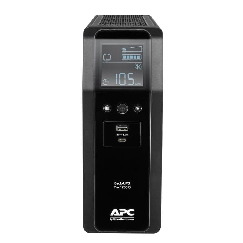 Gruppo di continuità UPS 1.200VA 720W con AVR, 8 prese AC e interfaccia LCD - APC Back-UPS BR1200SI