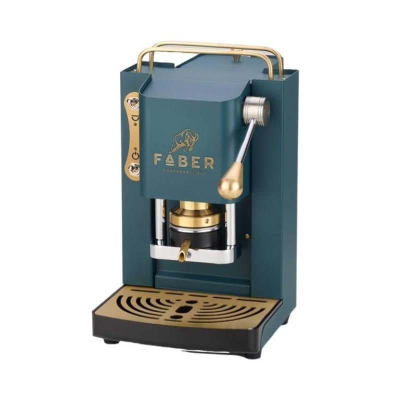 Macchina da caffè a cialde 44mm 500W 15 bar 1.3lt verde inglese ottone - Faber Pro Mini Deluxe