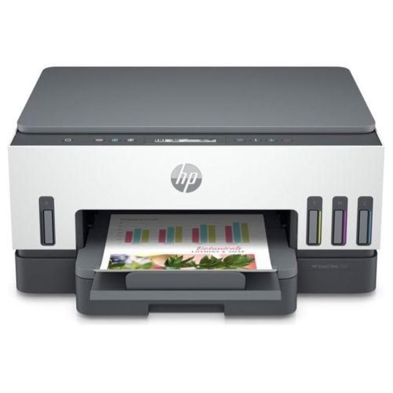 Stampante multifunzione A4 a serbatoio fronte/retro automatico, scansione, copia, Wi-Fi, bianco - HP Smart Tank Plus 7005 AIO