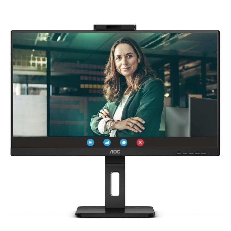 Monitor 27 pollici IPS Quad HD 75 Hz 4 ms con webcam 5MP, USB-C docking, hub USB, 2 x HDMI, altoparlanti, nero - AOC Q27P3CW