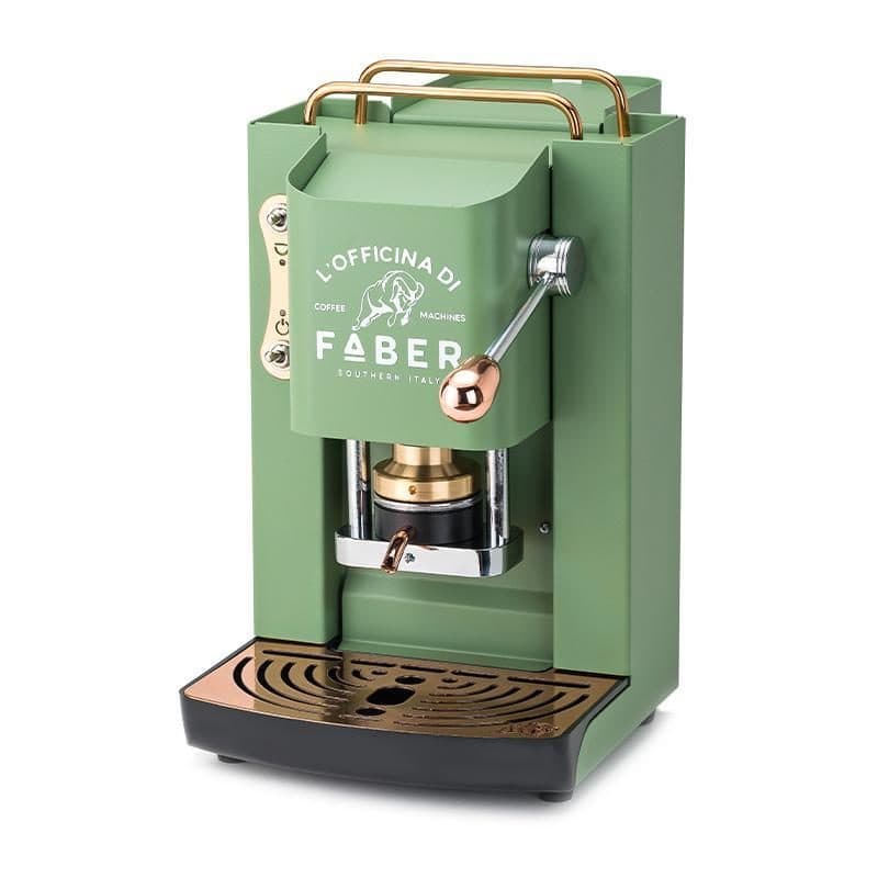 Macchina da caffè a cialde 44 mm 500 W 15 bar 1,3 lt verde acido ottone - Faber Pro Deluxe