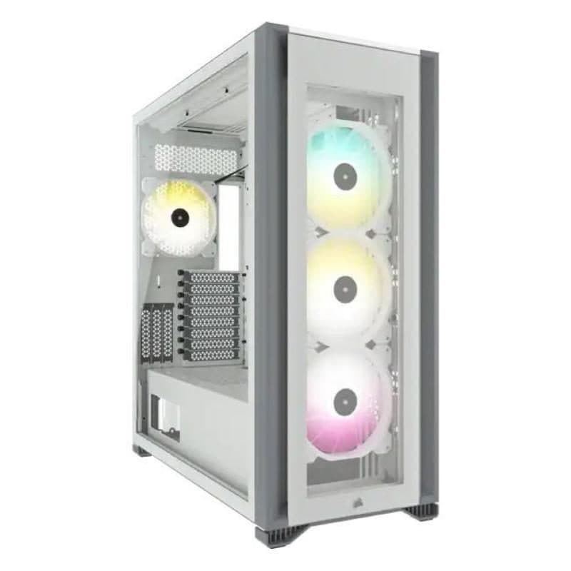 Case full tower RGB ATX mini-ITX mATX E-ATX 3 pannelli in vetro temperato 4 ventole 140 mm bianco - Corsair iCUE 7000X