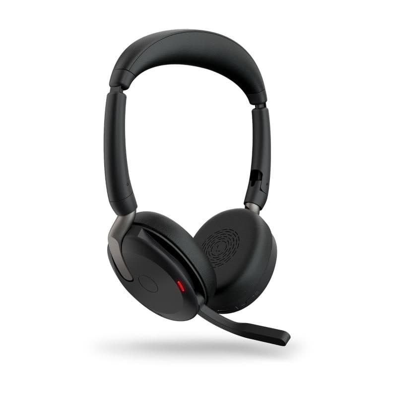 Cuffie stereo UC con microfono on-ear Bluetooth con eliminazione del rumore USB-A nero - Jabra Evolve2 65 Flex Link380a