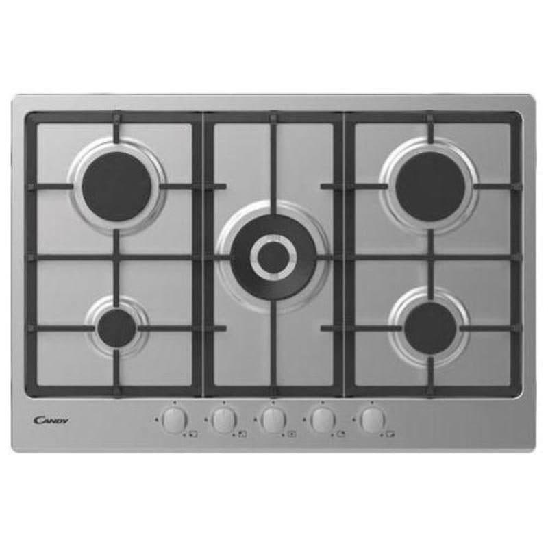 Piano cottura a gas 5 fuochi inox - Candy CHG74WX