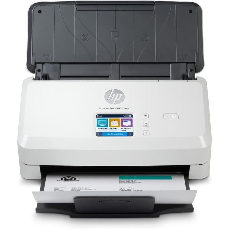 Scanner documentale sheet-feed A4 Wi-Fi CMOS/CIS duplex ADF 50 fogli USB 3.0 LAN - HP ScanJet Pro N4000 snw1