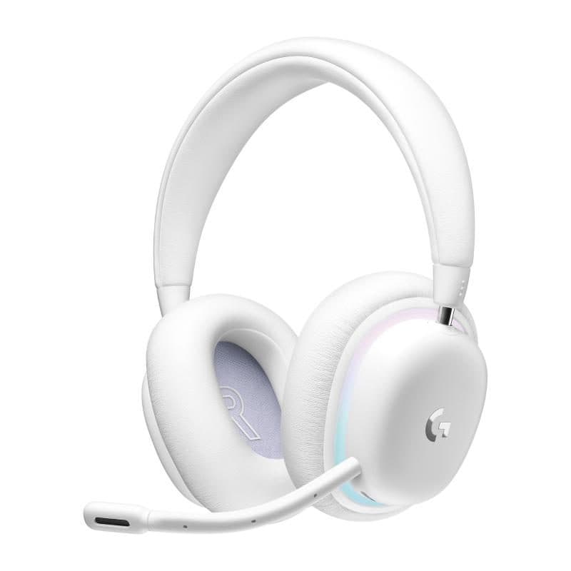 Cuffie gaming wireless RGB LIGHTSYNC LIGHTSPEED Bluetooth aux 3,5 mm con microfono staccabile bianco - Logitech G735