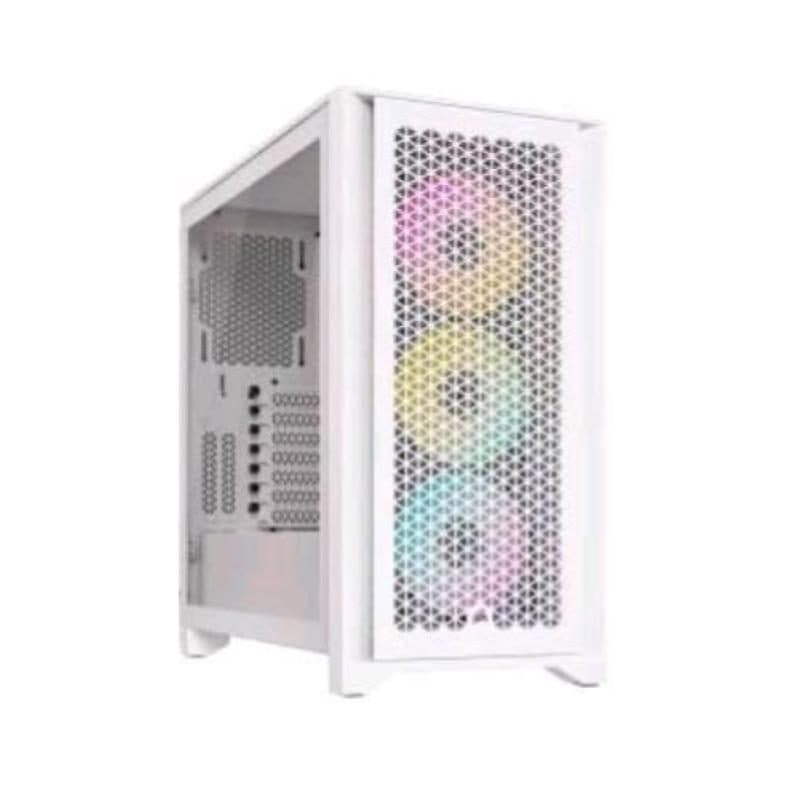 Case mid tower ATX vetro temperato 3 ventole AF120 mm RGB 1 x USB-C 3.2 2 x USB-A 3.2 bianco - Corsair iCUE 4000D RGB Airflow