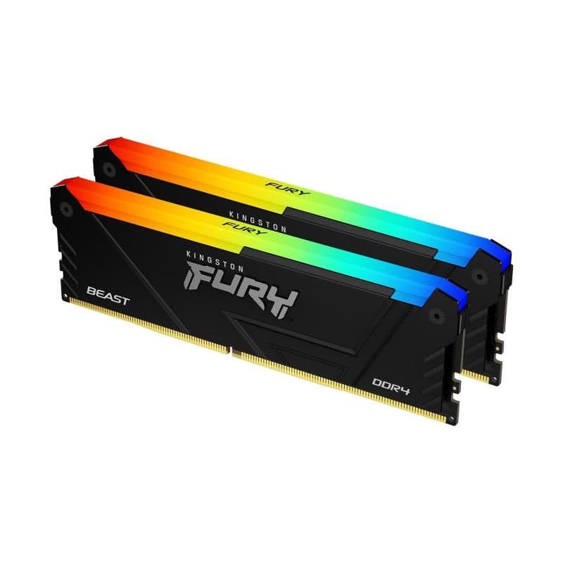 Kit memoria RAM 2 x 16GB 32GB totali DDR4 3.600 MHz DIMM CAS 18 - Kingston FURY Beast RGB