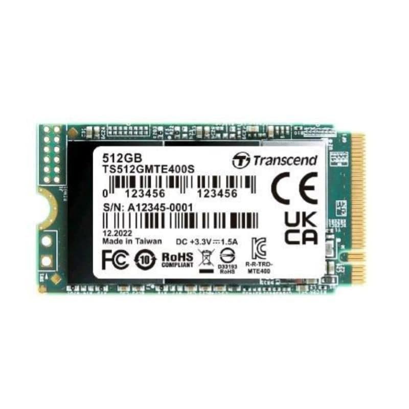 SSD PCIe M.2 512GB PCI Express Gen3 x4 3D NAND NVMe - Transcend 400S