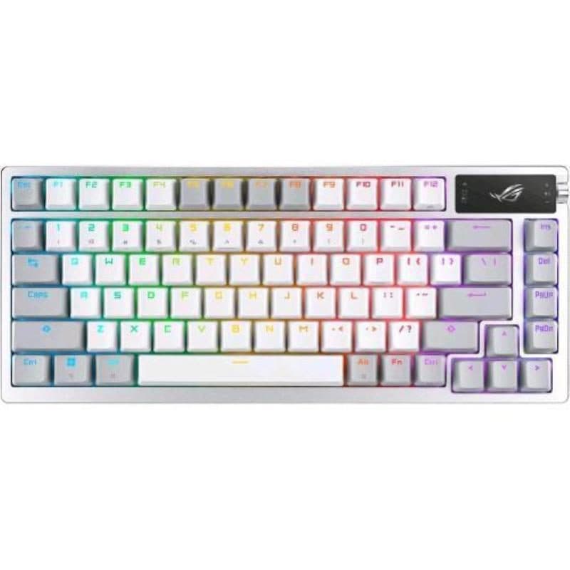 Tastiera gaming RGB USB/Bluetooth/RF switch ROG NX rossi sostituibili copritasti PBT layout italiano bianco - ASUS ROG Azoth
