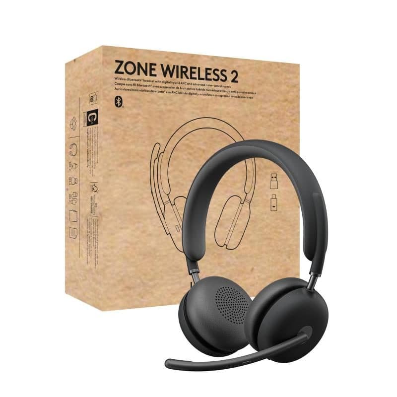 Cuffie sovraurali con microfono con e senza cavo USB Type-C/Bluetooth grafite - Logitech Zone Wireless 2