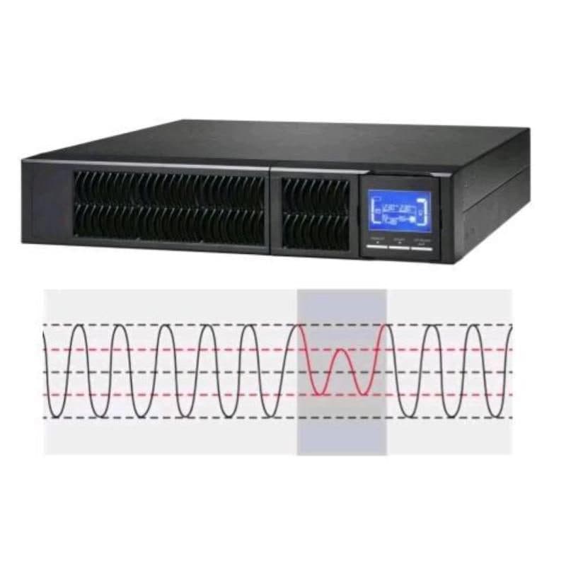 Gruppo di continuità UPS rack 1 kVA online serie server 8 x IEC RS232 EPO LCD CSB nero - ADJ 650-01004