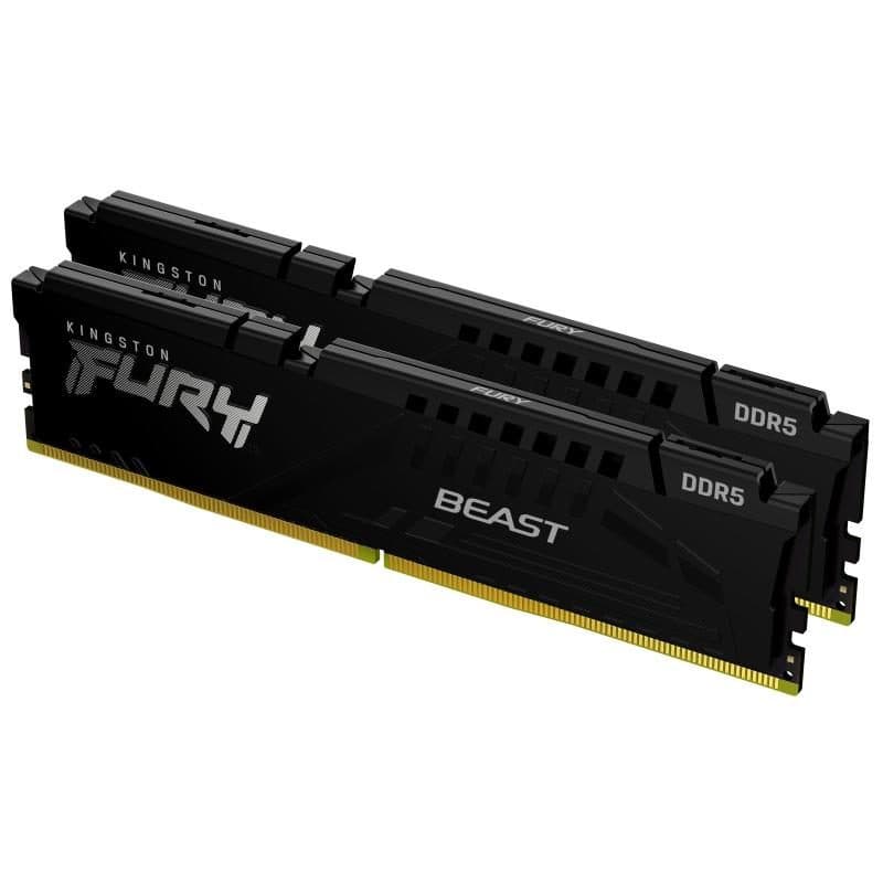 Kit memoria RAM 64GB (2x32GB) DDR5 6.000MHz CAS 30 DIMM EXPO nero - Kingston Fury Beast