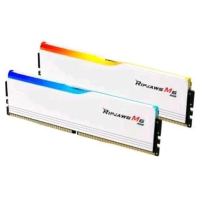 Kit memoria RAM 32GB (2x16GB) DDR5 6.000MHz CAS 30 DIMM RGB bianco - G.Skill Ripjaws M5