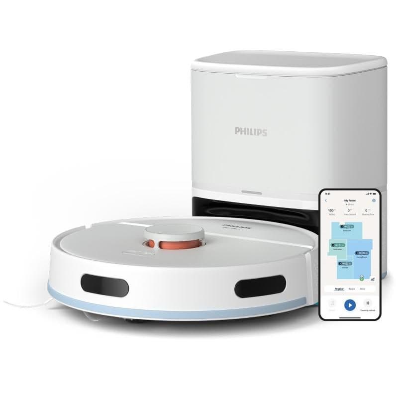 Robot aspirapolvere e lavapavimenti 2700 Pa con svuotamento automatico bianco - Philips HomeRun Serie 2000 XU2100