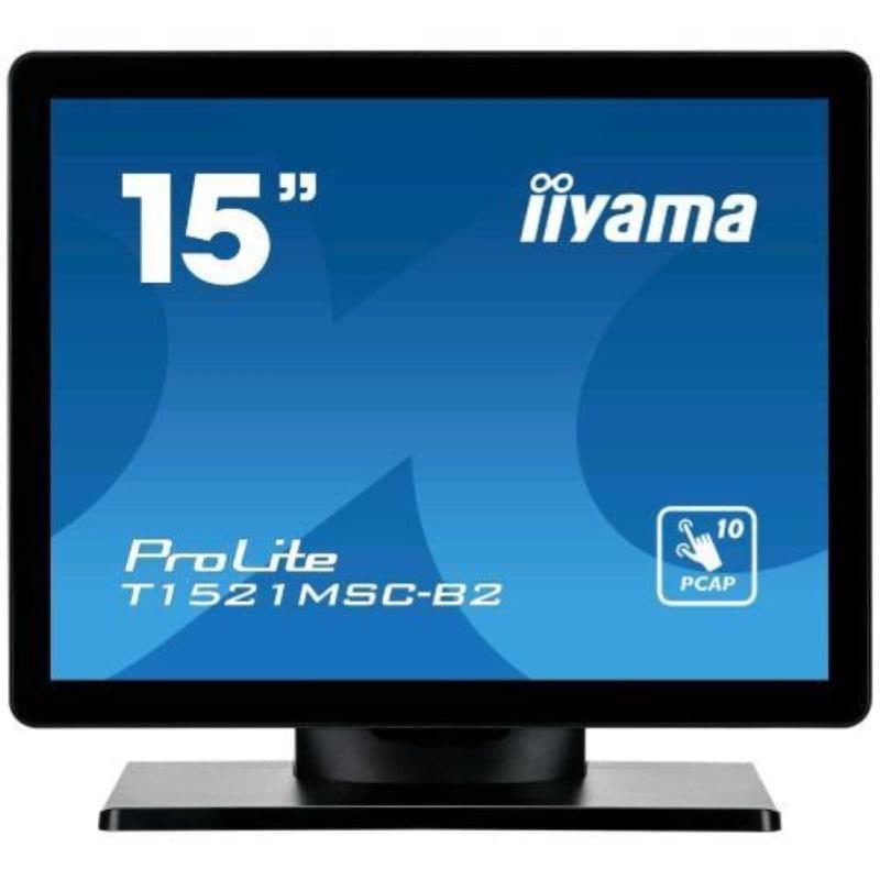 Monitor touch screen 15 pollici LED XGA 4:3 8ms contrasto 800:1 VGA HDMI nero - iiyama ProLite T1521MSC-B2