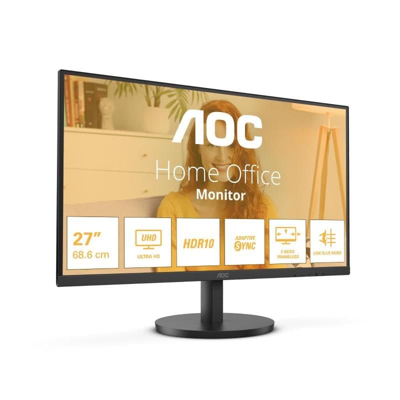 Monitor UHD 27 pollici 4K IPS 3840x2160 60Hz HDR10 altoparlanti USB-C regolabile in altezza nero - AOC U27B3M