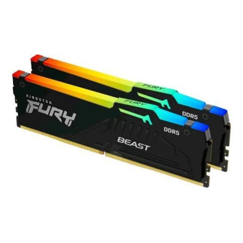 Kit memoria RAM 32GB (2 x 16GB) DDR5 6000MT/s CL 36 DIMM RGB EXPO nero - Kingston Fury Beast