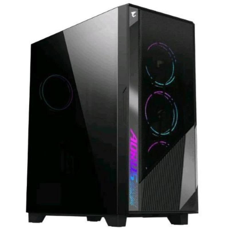Case mid tower ATX in vetro temperato con 4 ventole preinstallate e hub ARGB/PWM nero - Gigabyte Aorus C500 Glass