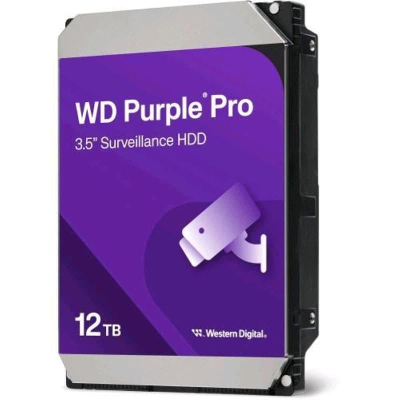 Hard disk per videosorveglianza 12 TB SATA III 3.5 pollici buffer 512 MB 7.200 rpm AllFrame - Western Digital WD Purple Pro