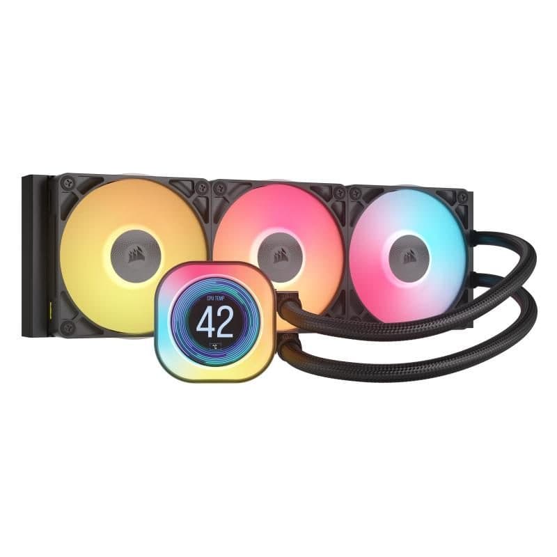Raffreddamento a liquido CPU 240 LCD FlowDrive 2 ventole RX120 RGB system hub incluso nero - Corsair iCUE LINK TITAN 240 RX RGB