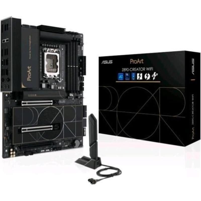 Scheda madre Intel Z890 ATX DDR5 PCIe 5.0 5 slot M.2 due porte Thunderbolt 5 Wi-Fi 7 nera - ASUS ProArt Z890-Creator WiFi