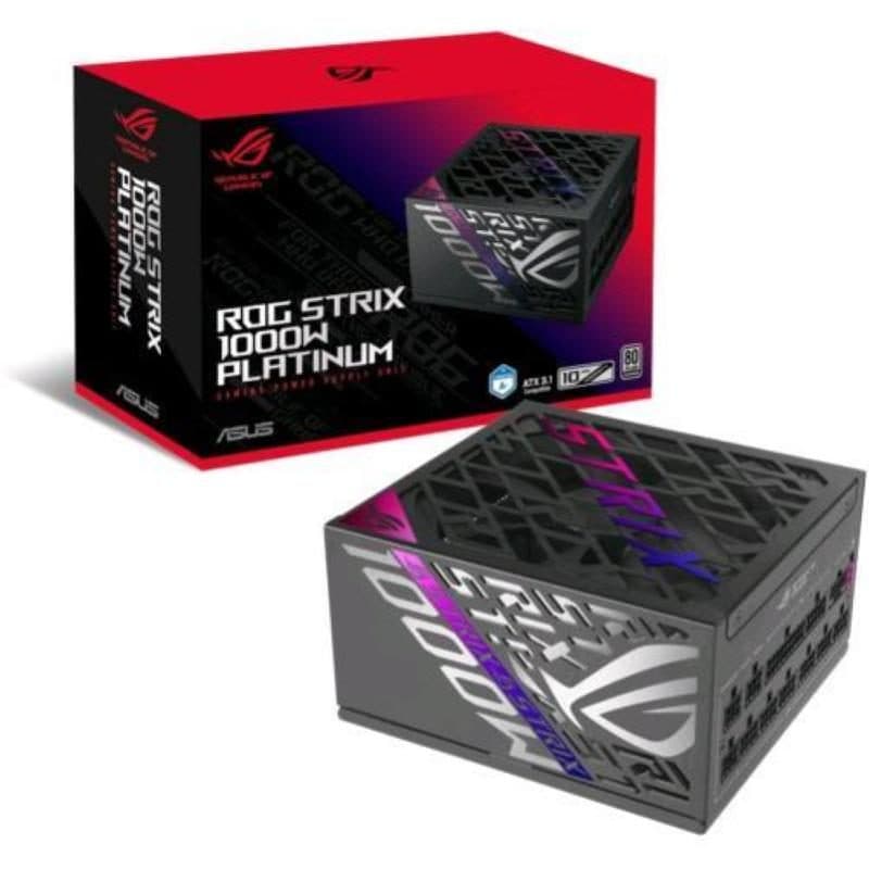 Alimentatore modulare 1000 W 80 Plus Titanium ATX 3.1 PCIe Gen 5.0 doppio cuscinetto a sfera nero - ASUS ROG Strix 1000P Gaming