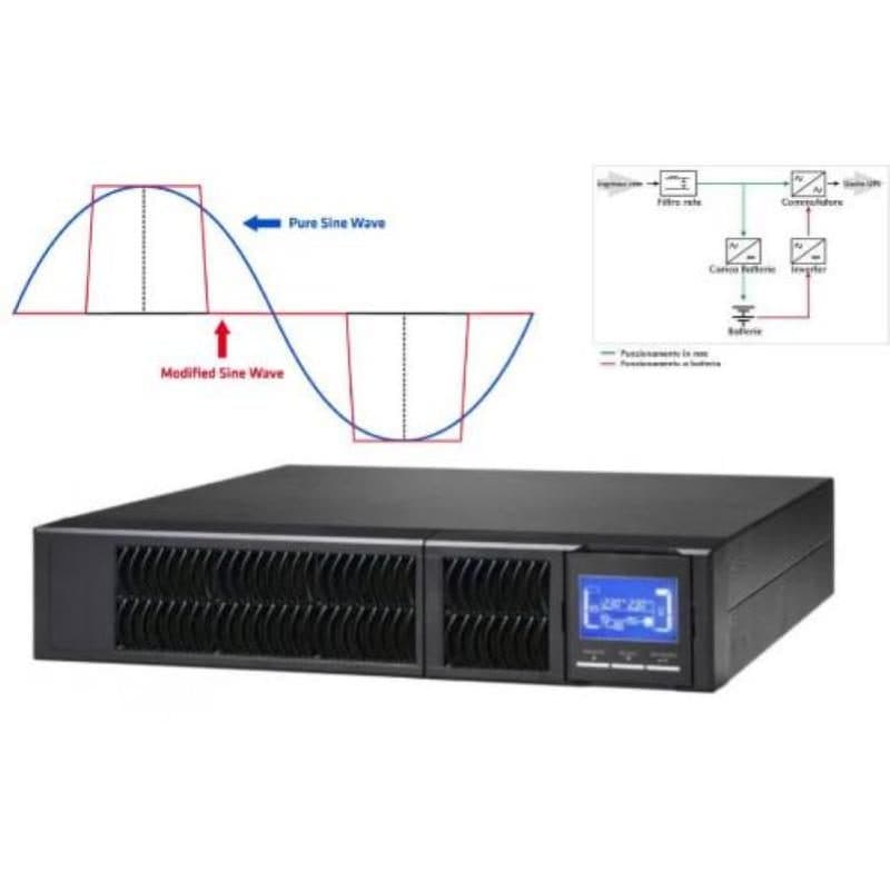 Gruppo di continuità UPS 2 kVA tower/rack online serie 8 x IEC RS232 EPO LCD CSB - ADJ