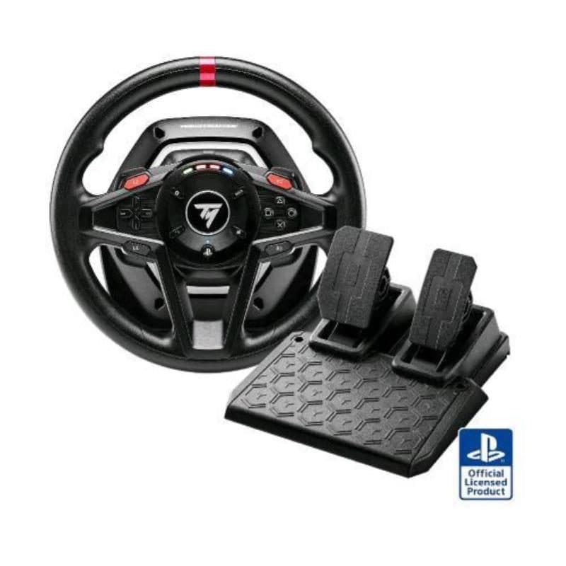 Volante force feedback con pedali magnetici Hybrid Drive per PlayStation 5, PlayStation 4 e PC nero - Thrustmaster T128
