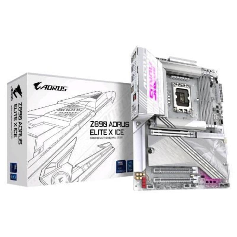 Scheda madre per CPU Intel Core Ultra (serie 2) VRM 16+1+2 fasi DDR5 fino a 9500MHz Wi-Fi 7 - Gigabyte Z890 Aorus Elite X Ice