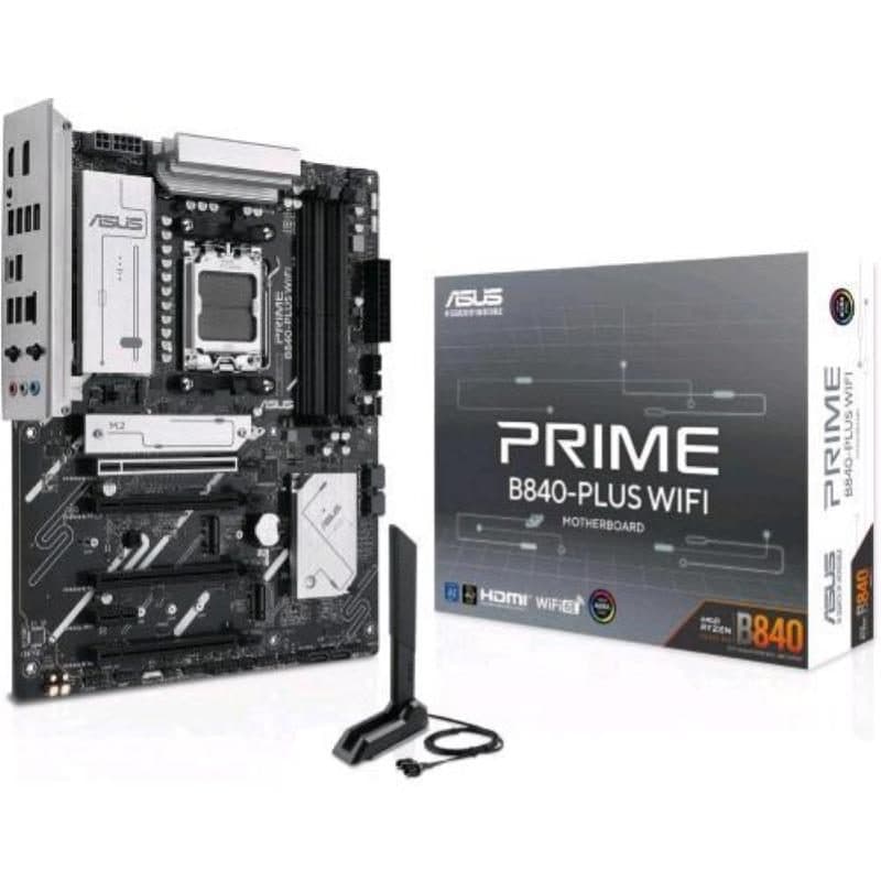 Scheda madre AMD ATX DDR5 PCIe 4.0 ready 3 slot M.2 Wi-Fi 6E USB-C e USB-A da 20 Gbps - ASUS Prime B840-Plus WiFi