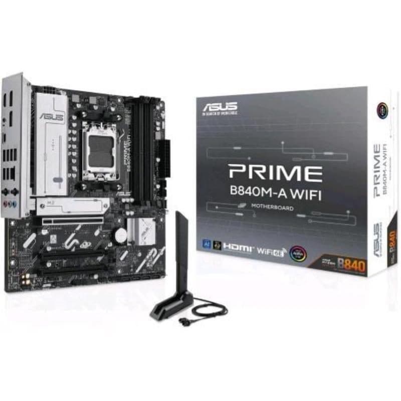 Scheda madre AMD mATX DDR5 PCIe 4.0 ready 3 slot M.2 Wi-Fi 6E USB-C da 5 Gbps - ASUS Prime B840M-A WiFi