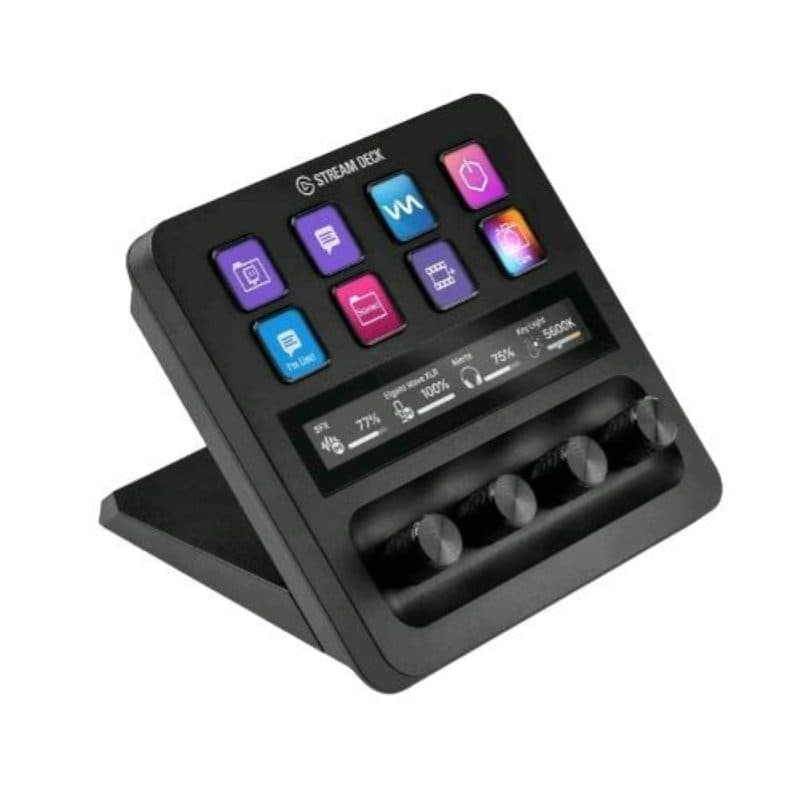 Controller da studio Stream Deck + con mixer audio, manopole e tasti LCD per streaming e produzione live nero - Elgato