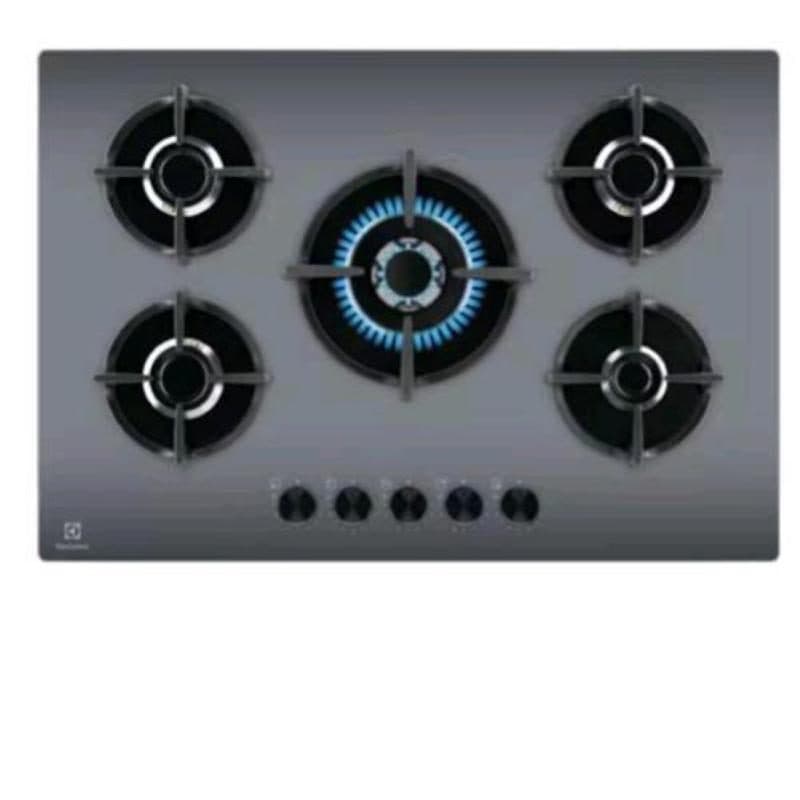 Piano cottura a gas 75 cm 5 fuochi in vetro ceramica grigio - Electrolux EGG75372M