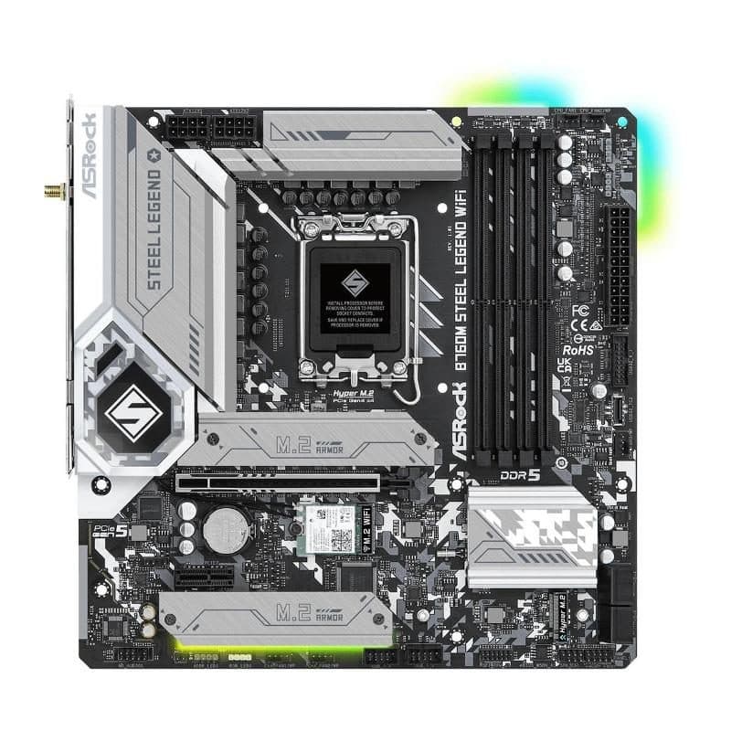 Scheda madre Intel B760 LGA 1700 micro ATX con Wi-Fi - ASRock B760M Steel Legend WiFi