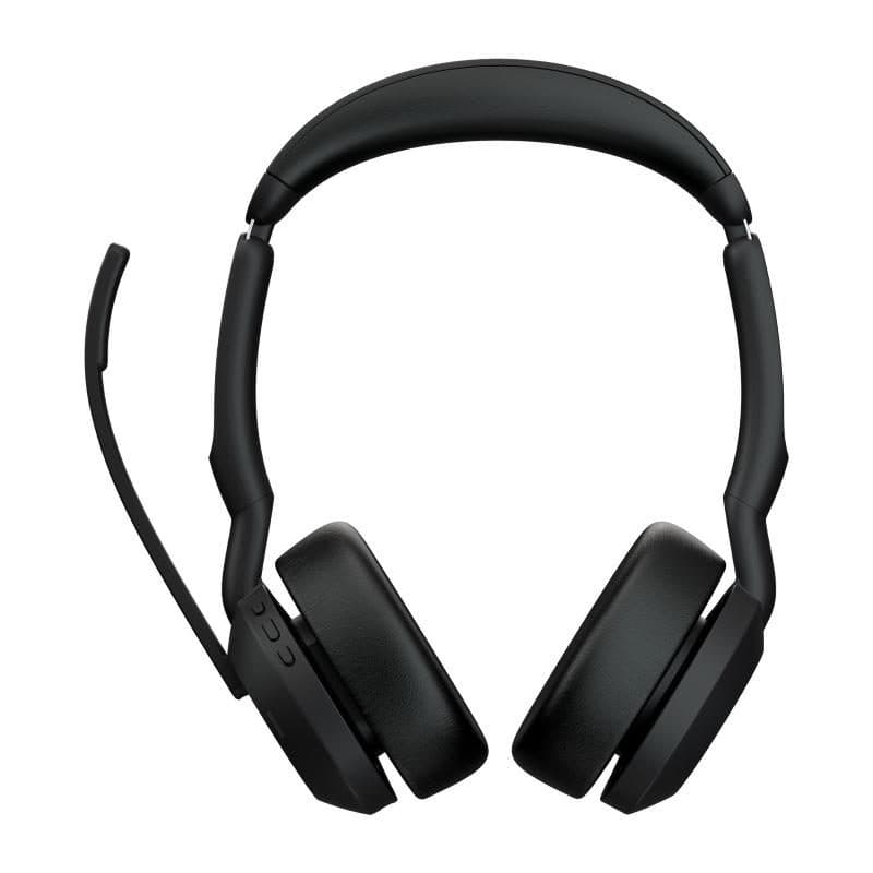 Cuffie stereo Bluetooth con microfono, cancellazione attiva del rumore, base di ricarica - Jabra Evolve2 55 Duo MS Link380