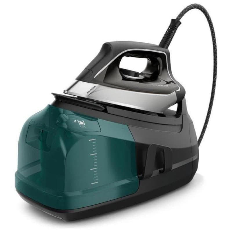 Ferro da stiro con caldaia a vapore professionale 2400 W con vapore verticale, nero e verde - Rowenta DG8627