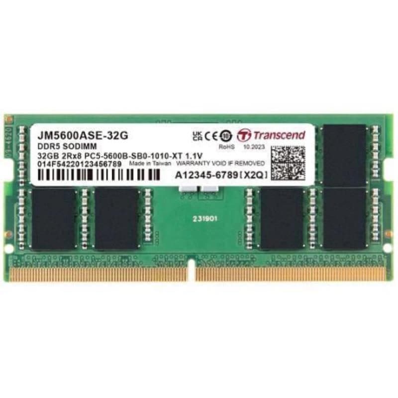 Memoria RAM 32GB DDR5 5600MHz CL46 SO-DIMM con controllo dell'integrità dei dati - Transcend JetRam