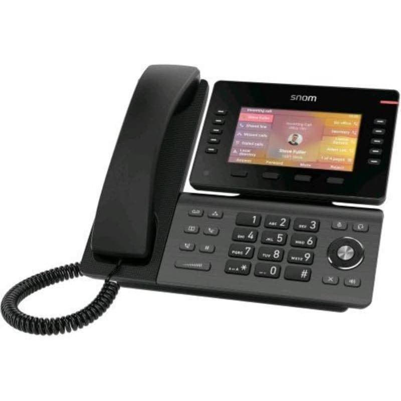 Telefono VoIP con display IPS a colori da 5 pollici, Wi-Fi, Bluetooth 5.0, audio HD, 10 tasti funzione, nero - Snom D865