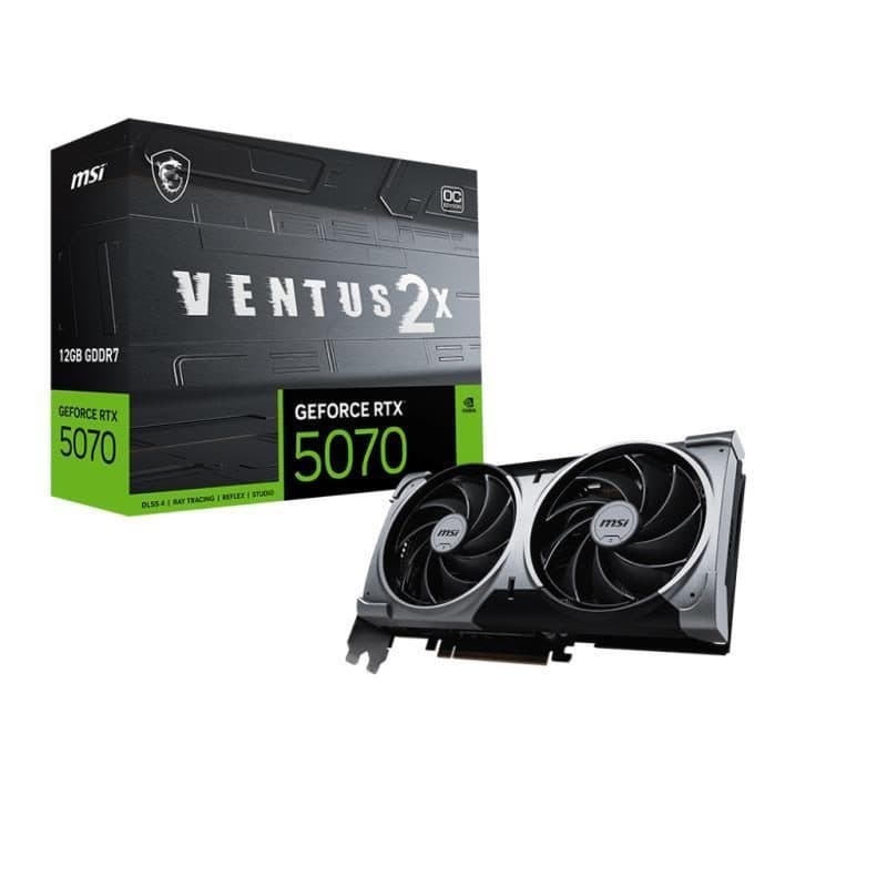 Scheda grafica 12GB GDDR7 DLSS 4 dual fan PCIe 5.0 x16, 1 x HDMI, 3 x DisplayPort - MSI GeForce RTX 5070 12G Ventus 2X OC