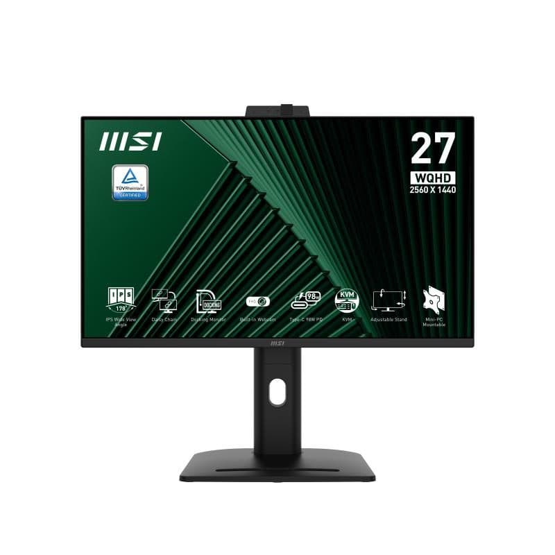 Monitor 27 pollici IPS WQHD nero 1 ms 100 Hz con webcam, pivot e dock - MSI Pro MP275QPDG
