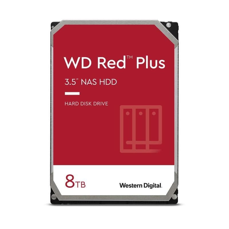 Hard disk HDD 8 TB SATA 3 3.5 pollici per NAS, 5640 rpm, cache 256 MB, fino a 8 alloggiamenti - WD Red Plus WD80EFPX