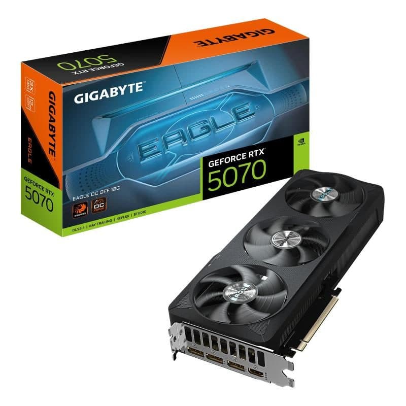Scheda grafica 12GB GDDR7 DLSS 4 triple fan PCIe x16 5.0, 1 x HDMI, 3 x DisplayPort - Gigabyte GeForce RTX 5070 Eagle OC SFF 12G